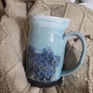 Blue Large Ceramic Trsvel Mug 15 Oz.